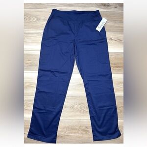 NWT Butter Soft Stretch Navy Knit Waistband Yoga Scrub Pants - Women Size Medium